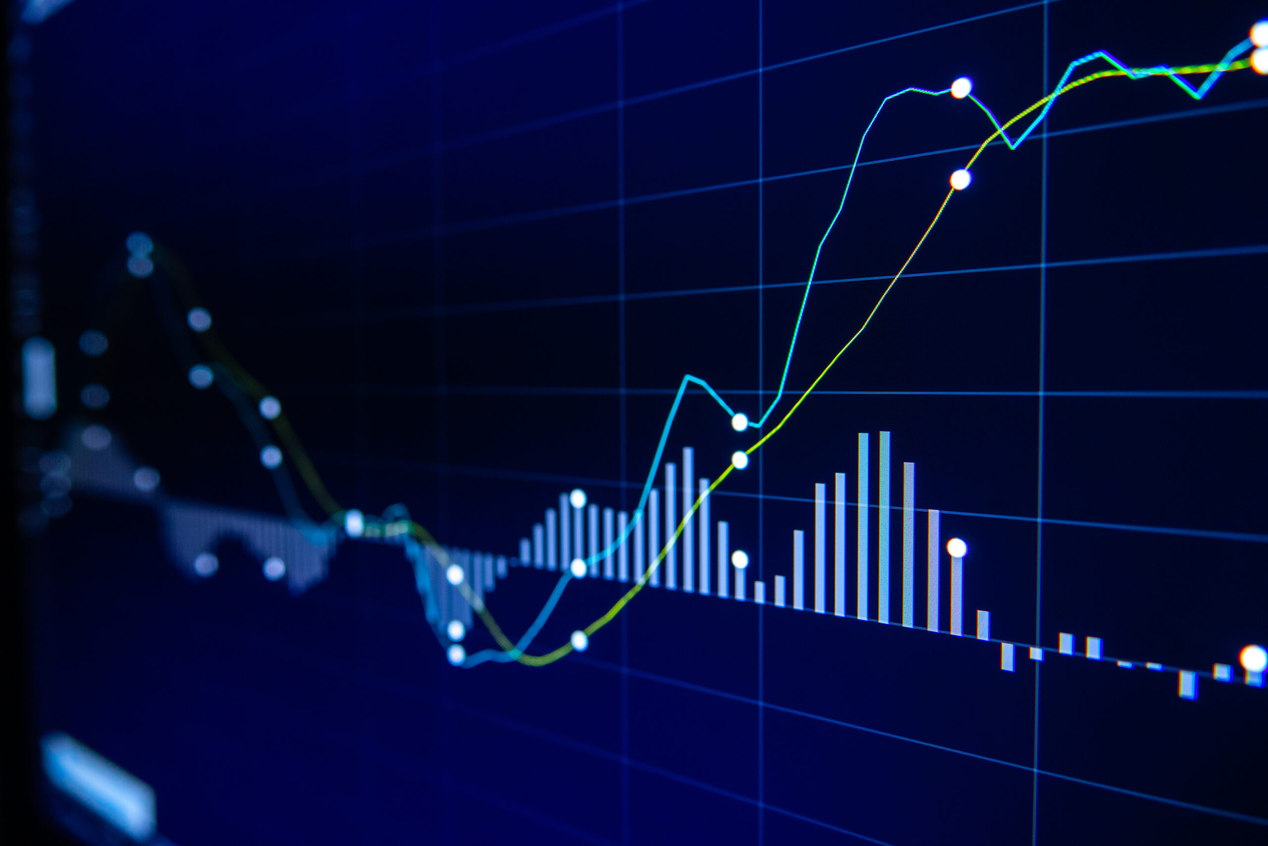 Stock,Exchange,Market,Graph,On,Led,Screen,For,Business,Concept.